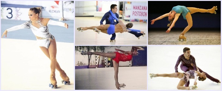 parejas de alto patinaje artistico sobre ruedas